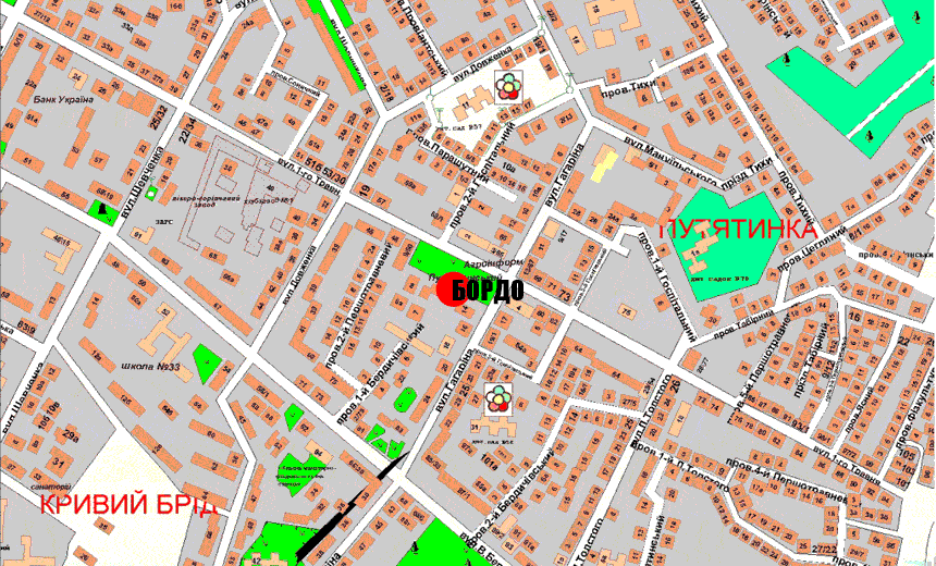 Бордо на карте Житомира