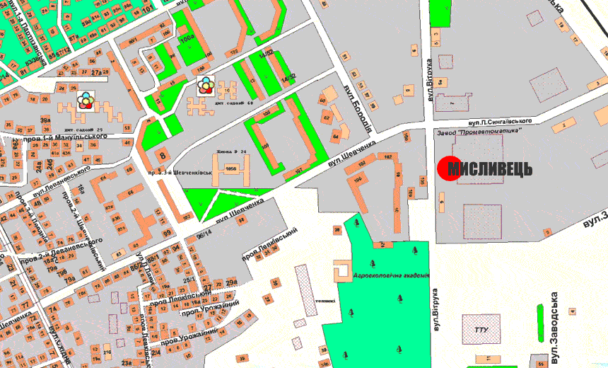 Ресторан Мисливець на карте Житомира