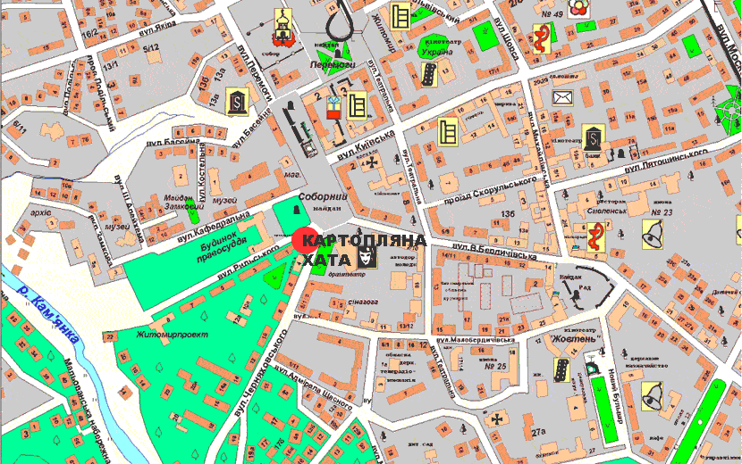 Ресторан Картопляна хата на карте Житомира