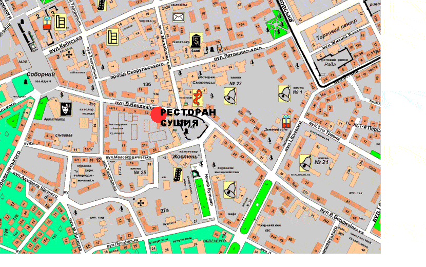 Ресторан СушиЯ на карте Житомира